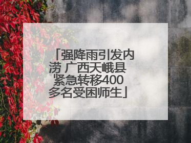 强降雨引发内涝 广西天峨县紧急转移400多名受困师生