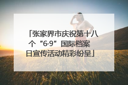 张家界市庆祝第十八个“6·9”国际档案日宣传活动精彩纷呈