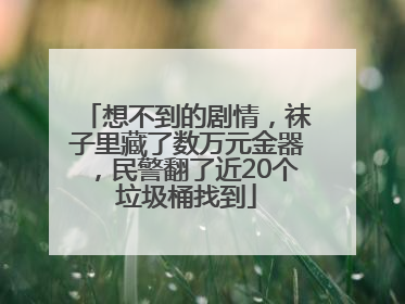 想不到的剧情，袜子里藏了数万元金器，民警翻了近20个垃圾桶找到