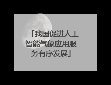 我国促进人工智能气象应用服务有序发展