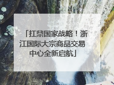 扛鼎国家战略！浙江国际大宗商品交易中心全新启航