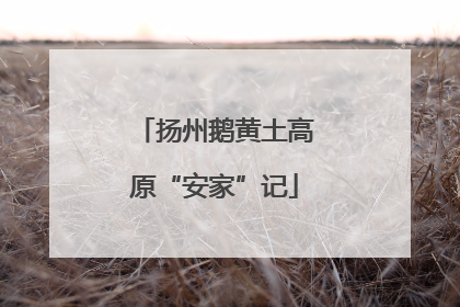 扬州鹅黄土高原“安家”记