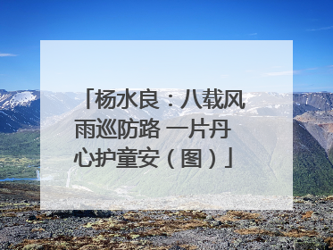 杨水良：八载风雨巡防路 一片丹心护童安（图）