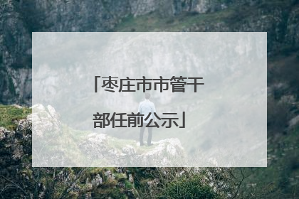 枣庄市市管干部任前公示