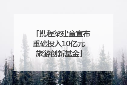 携程梁建章宣布重磅投入10亿元旅游创新基金