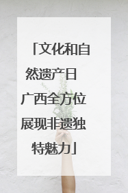 文化和自然遗产日 广西全方位展现非遗独特魅力