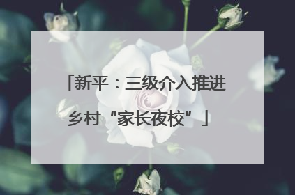 新平：三级介入推进乡村“家长夜校”