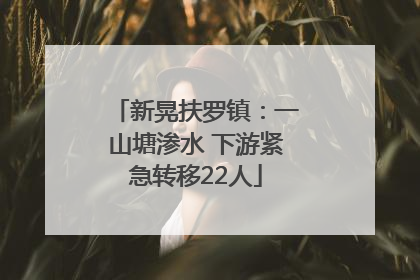 新晃扶罗镇：一山塘渗水 下游紧急转移22人