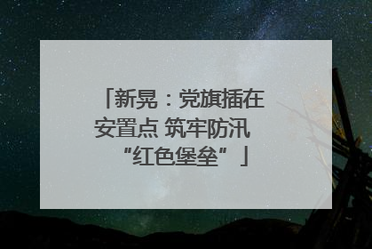 新晃：党旗插在安置点 筑牢防汛“红色堡垒”