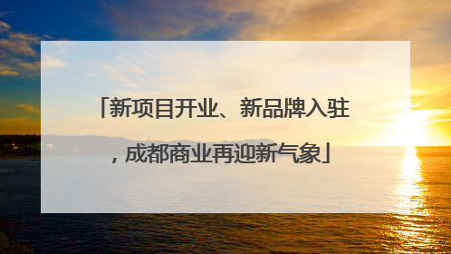 新项目开业、新品牌入驻，成都商业再迎新气象