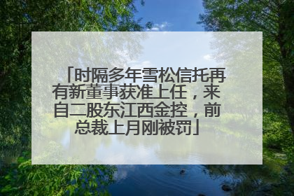 时隔多年雪松信托再有新董事获准上任，来自二股东江西金控，前总裁上月刚被罚