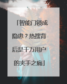 智能门锁成隐患？热搜背后是千万用户的夹手之痛