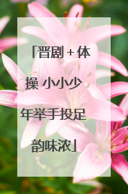 晋剧＋体操 小小少年举手投足韵味浓