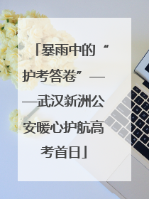 暴雨中的“护考答卷”——武汉新洲公安暖心护航高考首日