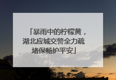 暴雨中的柠檬黄，湖北应城交警全力疏堵保畅护平安