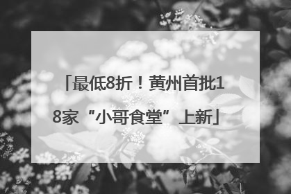 最低8折！黄州首批18家“小哥食堂”上新