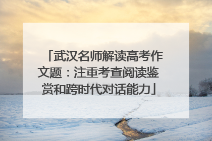 武汉名师解读高考作文题：注重考查阅读鉴赏和跨时代对话能力