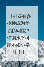 桂花有多少种成为美食的可能？你的水平可能不如小学生！