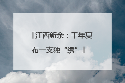 江西新余：千年夏布一支独“绣”