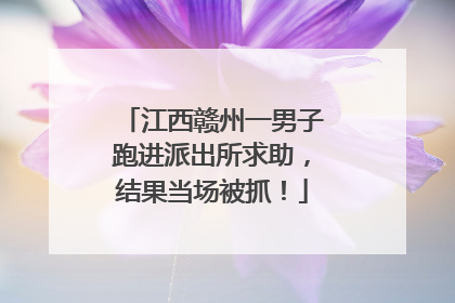 江西赣州一男子跑进派出所求助，结果当场被抓！