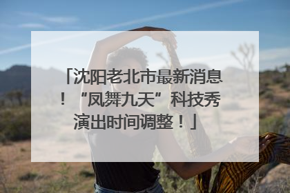 沈阳老北市最新消息！“凤舞九天”科技秀演出时间调整！
