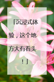 沉浸式体验，这个地方大有看头！