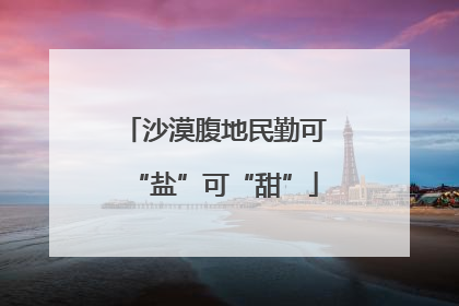 沙漠腹地民勤可“盐”可“甜”