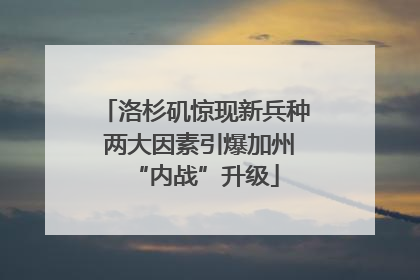 洛杉矶惊现新兵种 两大因素引爆加州“内战”升级