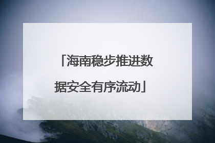 海南稳步推进数据安全有序流动