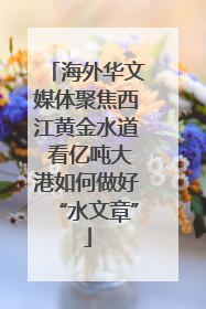海外华文媒体聚焦西江黄金水道 看亿吨大港如何做好“水文章”