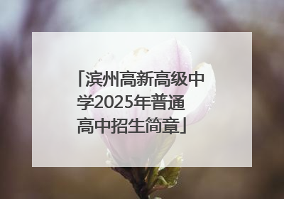 滨州高新高级中学2025年普通高中招生简章