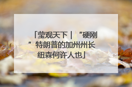 莹观天下｜“硬刚”特朗普的加州州长纽森何许人也