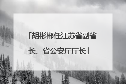 胡彬郴任江苏省副省长、省公安厅厅长