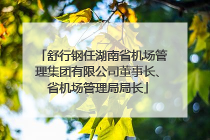 舒行钢任湖南省机场管理集团有限公司董事长、省机场管理局局长