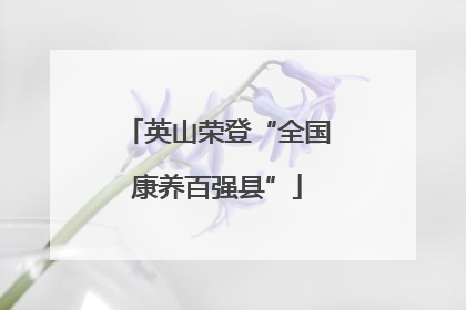 英山荣登“全国康养百强县”