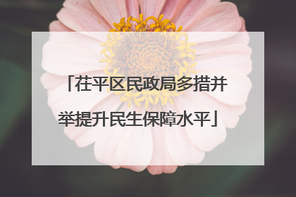 茌平区民政局多措并举提升民生保障水平