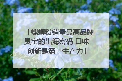螺蛳粉销量最高品牌臭宝的出海密码 口味创新是第一生产力