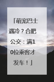 萌宠巴士遇冷？合肥公交：满10位乘客才发车！