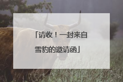 请收！一封来自雪豹的邀请函