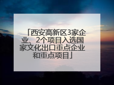西安高新区3家企业、2个项目入选国家文化出口重点企业和重点项目