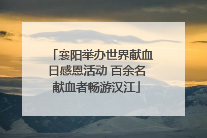 襄阳举办世界献血日感恩活动 百余名献血者畅游汉江