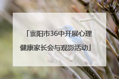 襄阳市36中开展心理健康家长会与观影活动