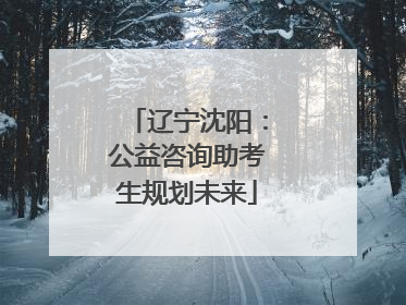 辽宁沈阳：公益咨询助考生规划未来