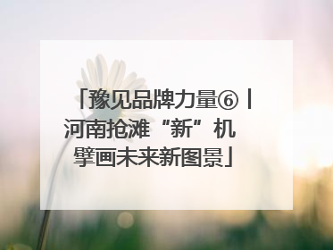 豫见品牌力量⑥丨河南抢滩“新”机 擘画未来新图景