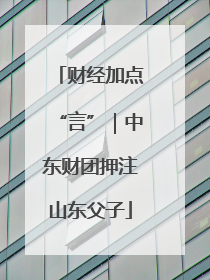 财经加点“言”｜中东财团押注山东父子