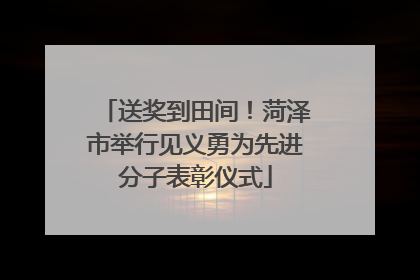 送奖到田间！菏泽市举行见义勇为先进分子表彰仪式