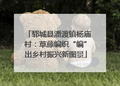郓城县潘渡镇杨庙村：草藤编织“编”出乡村振兴新图景