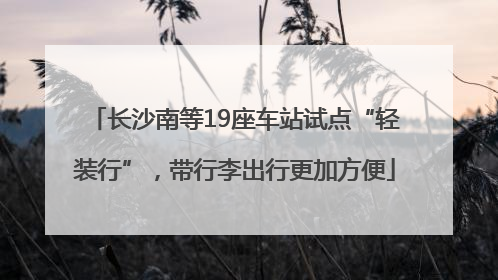 长沙南等19座车站试点“轻装行”，带行李出行更加方便