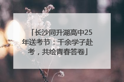 长沙同升湖高中25年送考节：千余学子赴考，共绘青春答卷