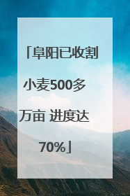 阜阳已收割小麦500多万亩 进度达70%